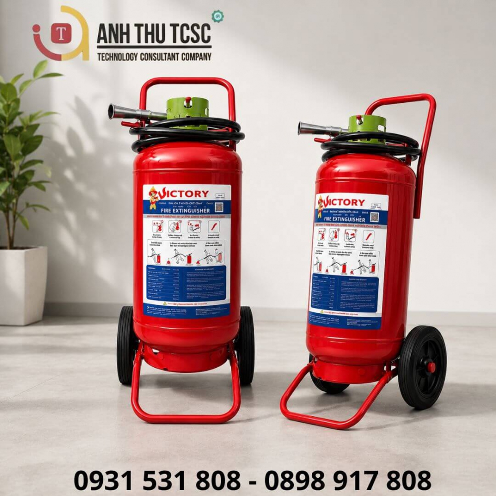 Bình chữa cháy Victory xe đẩy - bột ABC 35kg